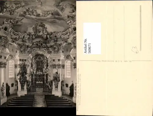569671,Foto Ak Wallfahrtskirche Wies b. Steingaden Altar