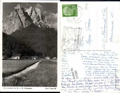 571505,Grainau Hammersbach m. Gr. u. Kl. Waxenstein pub Hans Huber 407