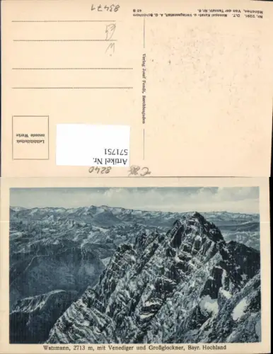 571751,Watzmann m. Venediger u. Großglockner Bayr. Hochland Ramsau bei Berchtesgaden Schönau am Königssee