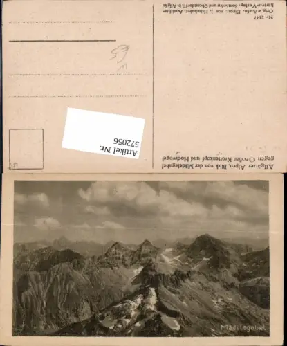 572056,Mädelegabel b. Oberstdorf Allgäu geg. Gr. Krottenkopf u. Hochvogel