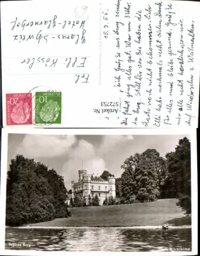 572753,Foto Ak Berg Schloss Berg Ruderboot Starnberger See pub R. Wörsching