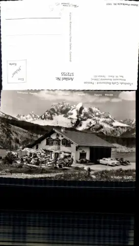 572755,Foto Ak Mittenwald Brunnental Tonihof geg. Zugspitzgruppe Auto VW Käfer pub H. Huber 10531