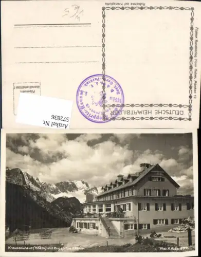 572836,Garmisch-Partenkirchen Kreuzeckhaus m. Zugspitze pub H. Huber 899
