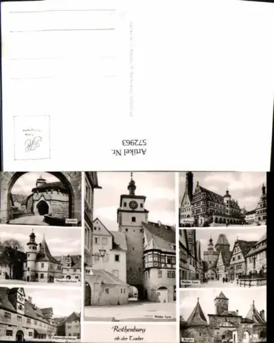 572963,Mehrbild Ak Rothenburg ob der Tauber Spitaltor Rathaus Burgtor