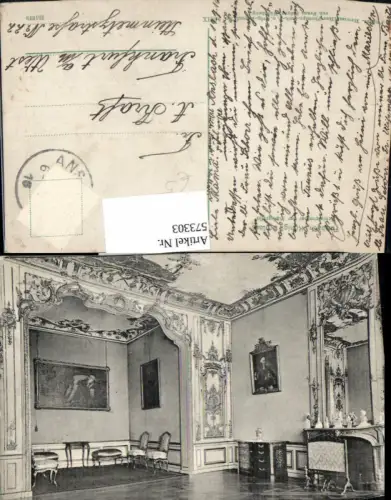 573303,Ansbach Königl. Schloss Schlafzimmer d. Markgräfin Interieur