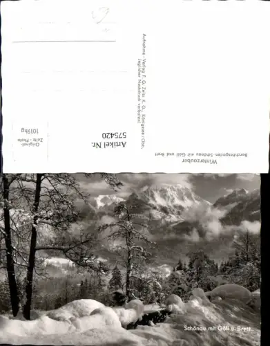 575420,Foto Ak Berchtesgaden Schönau m. Göll u. Brett Winterzauber
