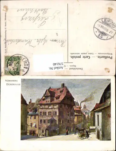 576140,Künstler Ak Nürnberg Dürerhaus