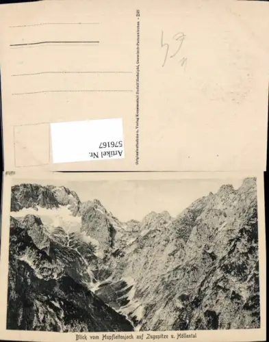 576167,Garmsich-Partenkirchen Blick v. Hupfleitenjoch auf Zugspitze u. Höllental