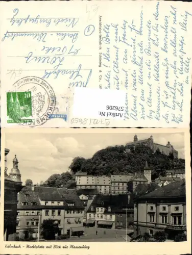 576206,Kulmbach Marktplatz m. Blick zur Plassenburg