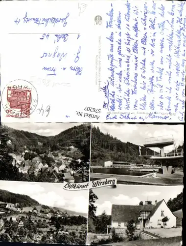 576207,Mehrbild Ak Wirsberg Schwimmbad Ansicht m. Kirche