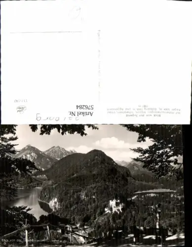 576284,Foto Ak Schwangau Blick v. d. Jugend Hohenschwangau Alpsee Schwansee Vilser