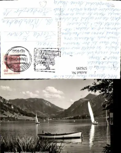 576295,Schliersee geg. Jägerkamp u. Brecherspitze Boot Segelboot