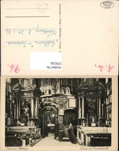 576318,Altötting Inneres d. Gnadenkapelle Mönch