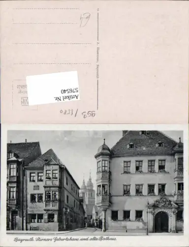 576540,Bayreuth Stirners Geburtshaus und altes Rathaus
