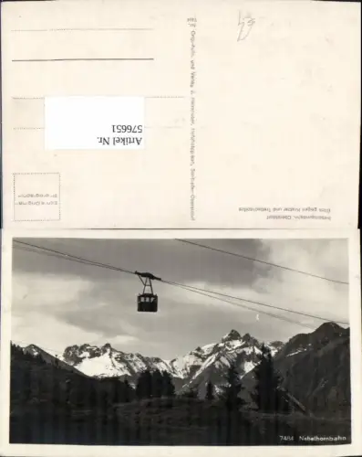 576651,Foto Ak Nebelhornbahn Oberstdorf Blick geg. Kratzer u. Trettachspitze