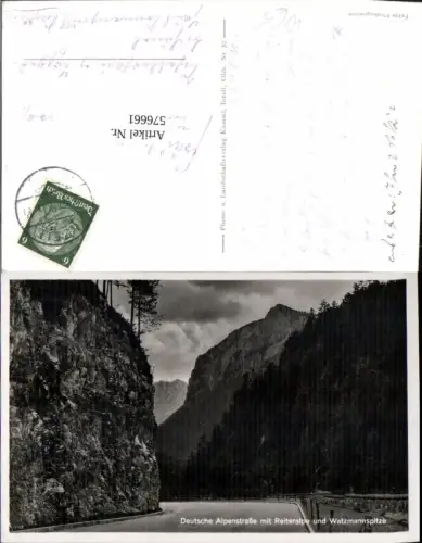 576661,Foto Ak Alpenstraße m. Reiteralpe u. Watzmannspitze Ramsau bei Berchtesgaden