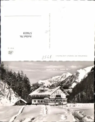 576659,Foto Ak Bad Hindelang Giebelhaus m. Geishorn u. Rauhorn Winteransicht