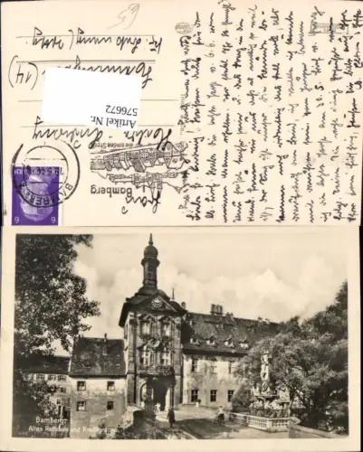 576672,Foto Ak Bamberg Altes Rathaus u. Kreuzgruppe