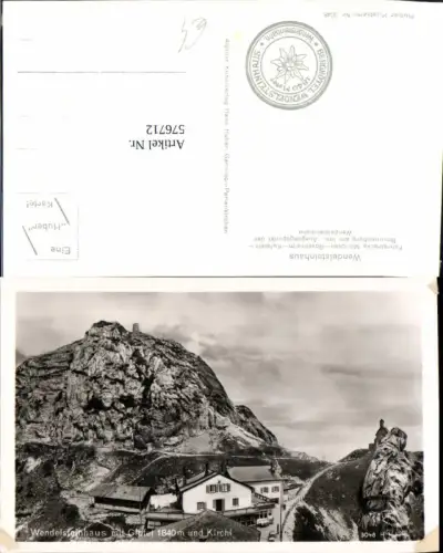 576712,Foto Ak Wendelsteinhaus m. Gipfel u. Kirchl Bayrischzell