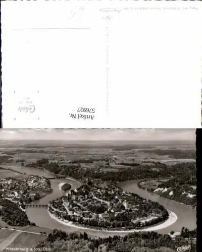 576927,Foto Ak Wasserburg am Inn Luftbild pub Fr. Dempf