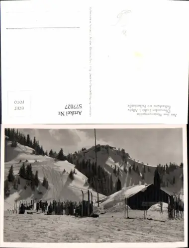 577027,Foto Ak Oberstaufen Steibis Allgäu Falkenhütte m. Falkenköpfle Wintersport Ski