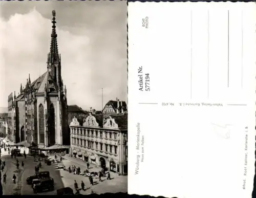 577194,Foto Ak Würzburg Marienkapelle Haus z. Falken