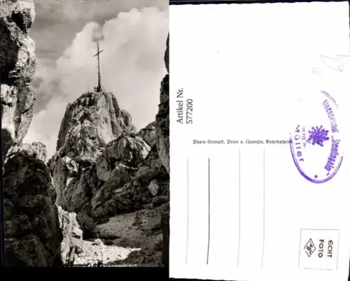 577200,Foto Ak Kampenwand Ostgipfel Chiemgaukreuz Gipfelkreuz Aschau i. Chiemgau
