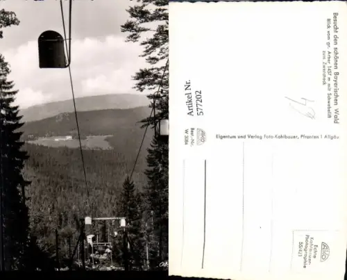 577202,Foto Ak Bayerisch Eisenstein Blick v. Gr. Arber Schwebelift z. Zwercheck Sessellift