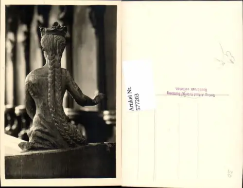 577203,Foto Ak Kunst Holz geschnitzt Frau Krone pub Alfred Kröner Bamberg