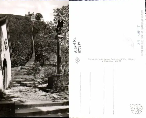 577219,Foto Ak Großheubach Kloster Engelberg ob dem Main Stufen Stiege