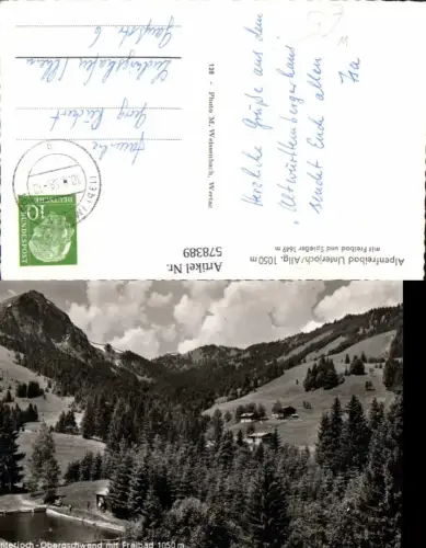 578389,Foto Ak Bad Hindelang Alpenfreibad Unterjoch Allgäu m. Freibad u. Spießer