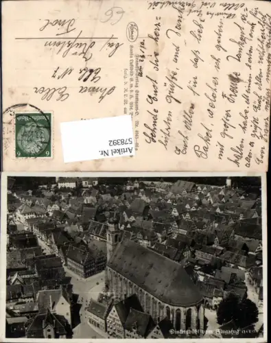 578392,Fliegeraufnahme Dinkelsbühl Teilansicht m. Kirche