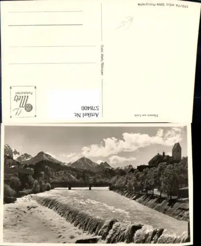578400,Foto Ak Füssen am Lech Ansicht m. Brücke