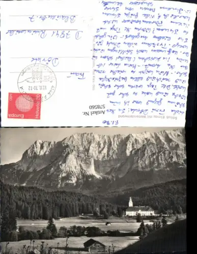 578560,Schloss Elmau m. Wettersteinwand b. Klais Krün