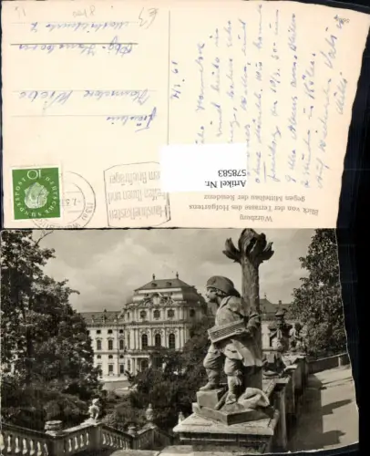 578583,Würzburg Blick v. d. Terrasse d. Hofgartens geg. Mittelbau d. Residenz