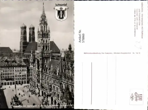 578860,München Marienplatz m. Rathaus u. Frauenkirche