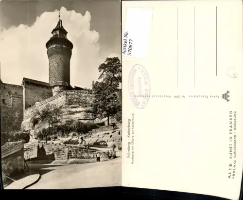 578877,Foto Ak Nürnberg Kaiserburg Aufgang a. Ölberg z. Kaiserburg