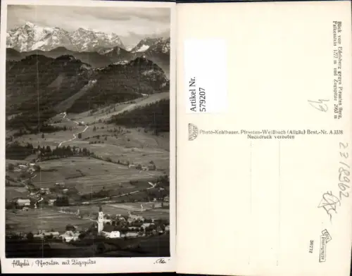 579207,Foto Ak Pfronten Allgäu Blick v. Edelsberg geg. Pfronten Berg Falkenstein u. Zugspitze