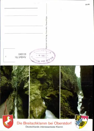 611041,Mehrbild Ak Breitachklamm b. Oberstdorf Klamm