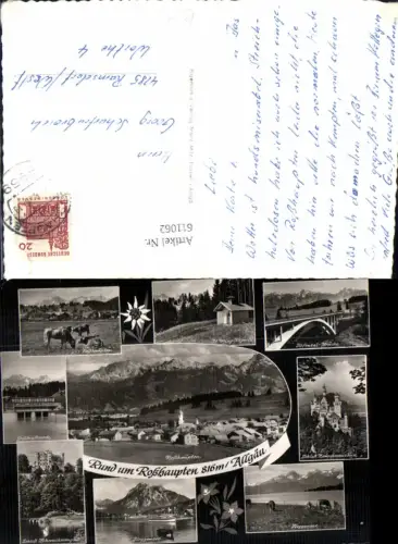 611062,Mehrbild Ak Roßhaupten i. Allgäu Schloss Neuschwanstein