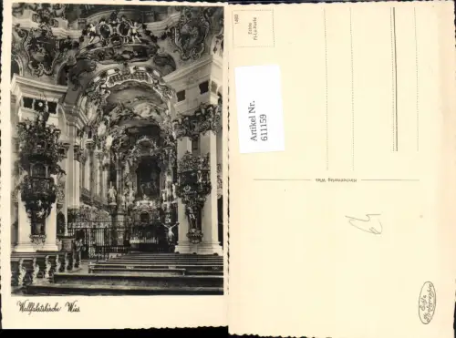 611159,Foto Ak Wallfahrtskirche Wies b. Steingaden Kirche Innenansicht