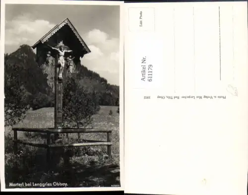 611179,Foto Ak Marterl b. Lenggries Oberbayern Wegkreuz