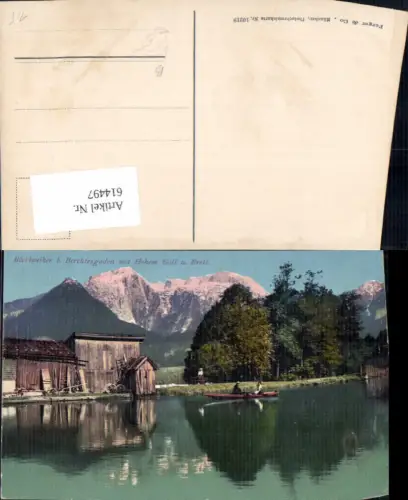 614497,Böcklweiher b. Berchtesgaden m. Hohen Göll u. Brett Ruderboot Boot pub Purger Co 10219