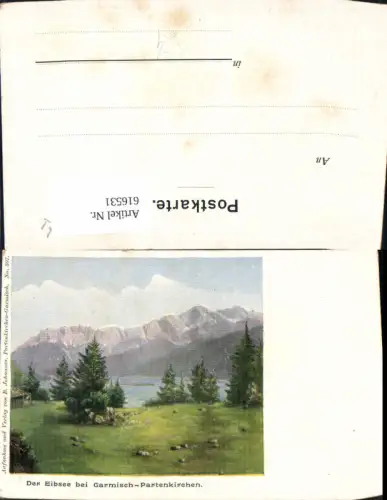 616531,Künstler Ak Eibsee b. Garmisch-Partenkirchen