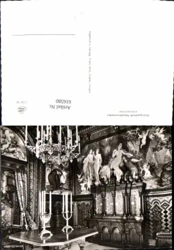 616580,Foto Ak Schwangau Schloss Neuschwanstein Arbeitszimmer Interieur