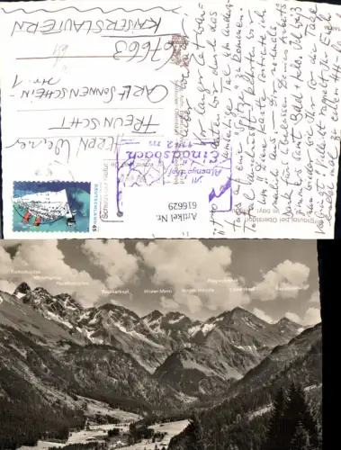 616629,Foto Ak Birgsautal b. Oberstdorf Allgäu Gipfelkarte