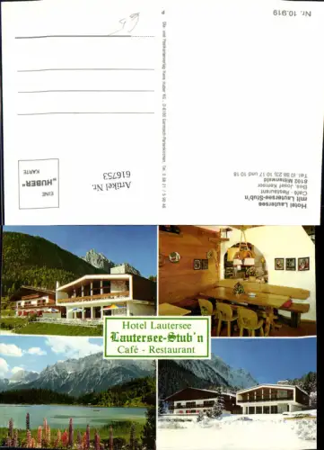 616753,Mehrbild Ak Mittenwald Hotel Lautersee m. Lautersee-Stubn