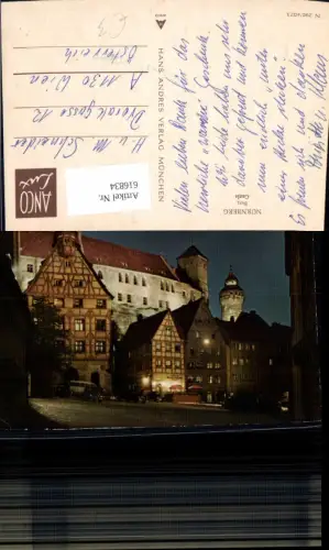 616834,Nürnberg Burg Castle b. Nacht beleuchtet VW Käfer