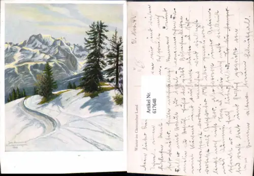 617648,Künstler Ak Jak. Kallmann Partenkirchen Winter im Garmischer Land Garmisch-Partenkirchen