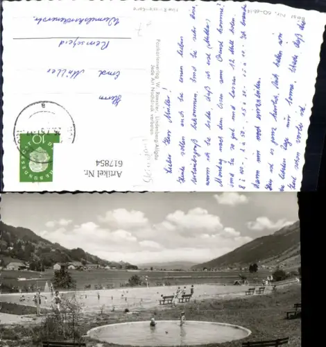 617854,Foto Ak Oberstaufen Thalkirchdorf i. Allgäu Schwimmbad